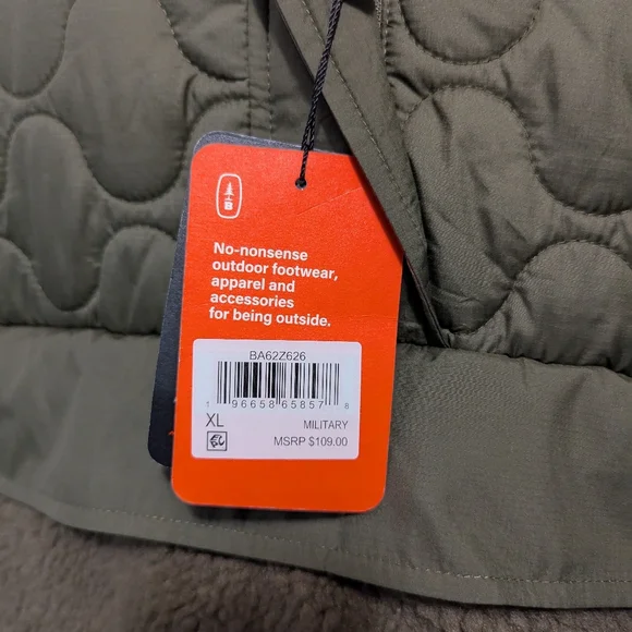 NWT Bass Outfit Olive Green Quilted Hooded Jacket - Picture 3 of 7